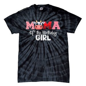 Mama of The Birthday Cow Family Cow Farm Matching Tie-Dye T-Shirt