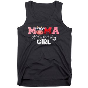 Mama of The Birthday Cow Family Cow Farm Matching Tank Top