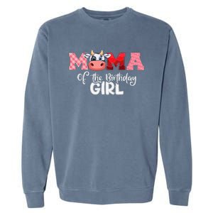 Mama of The Birthday Cow Family Cow Farm Matching Garment-Dyed Sweatshirt