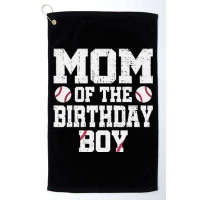 Mom Of The Birthday Boy Baseball Jersey Vintage Retro Platinum Collection Golf Towel