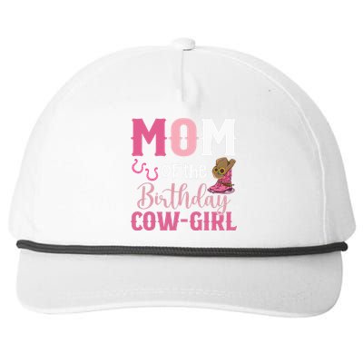 Mom Of The Birthday Cow Rodeo Cow 1st Birthday Snapback Five-Panel Rope Hat