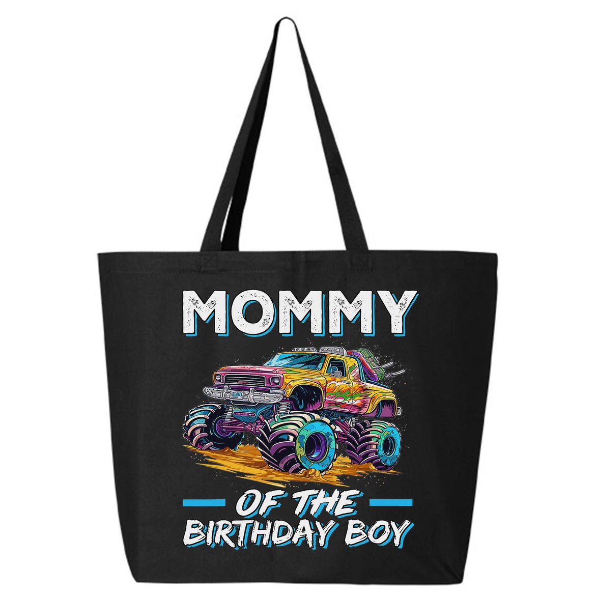Mommy Of The Birthday Boy Monster Truck Birthday First Bday 25L Jumbo Tote