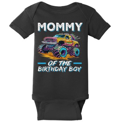 Mommy Of The Birthday Boy Monster Truck Birthday First Bday Baby Bodysuit