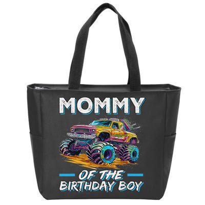 Mommy Of The Birthday Boy Monster Truck Birthday First Bday Zip Tote Bag