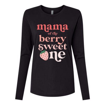 Mama of the Berry Sweet One Strawberry First Birthday 1st Womens Cotton Relaxed Long Sleeve T-Shirt