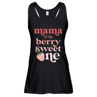 Mama of the Berry Sweet One Strawberry First Birthday 1st Ladies Essential Flowy Tank