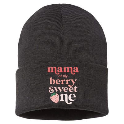 Mama of the Berry Sweet One Strawberry First Birthday 1st Sustainable Knit Beanie