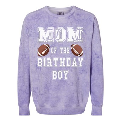 Mom Of The Birthday Boy Football Lover Family Birthday Colorblast Crewneck Sweatshirt