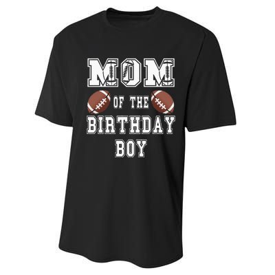 Mom Of The Birthday Boy Football Lover Family Birthday Performance Sprint T-Shirt