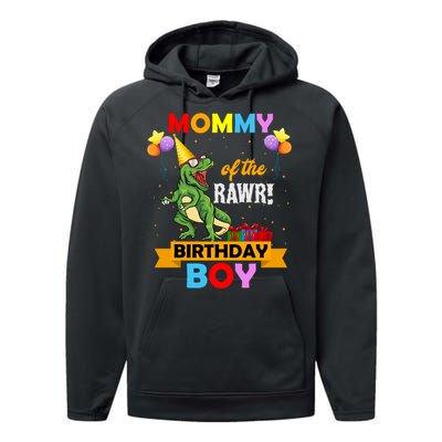 MOMMY OF THE RAWR BIRTHDAY BOY Performance Fleece Hoodie