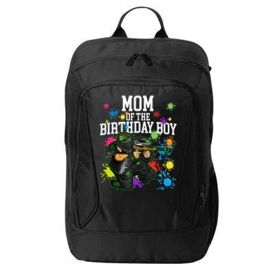 Mom Of The Birthday Boy Paintball Sport Matching Family City Backpack