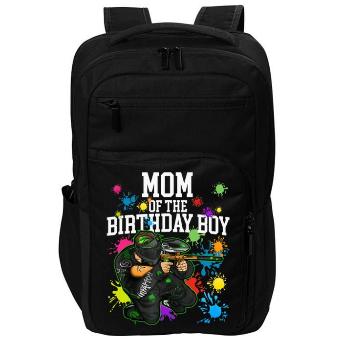 Mom Of The Birthday Boy Paintball Sport Matching Family Impact Tech Backpack