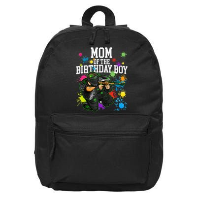 Mom Of The Birthday Boy Paintball Sport Matching Family 16 in Basic Backpack