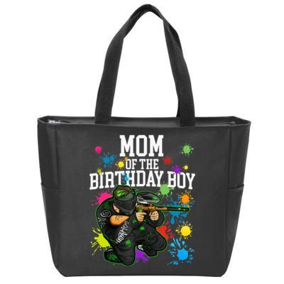 Mom Of The Birthday Boy Paintball Sport Matching Family Zip Tote Bag