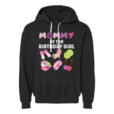 Mommy Of The Birthday Girl Spa Themed Party Matching Garment-Dyed Fleece Hoodie