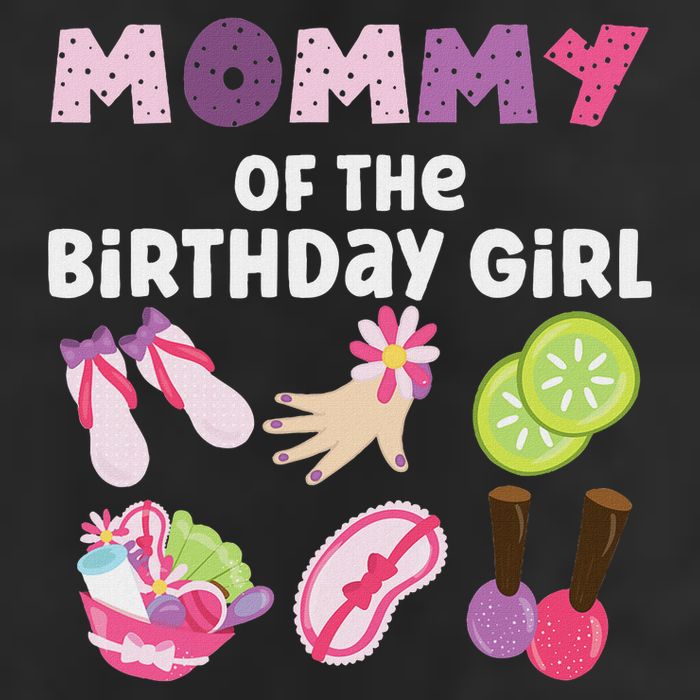 Mommy Of The Birthday Girl Spa Themed Party Matching 7 Panel Mesh Trucker Snapback Hat