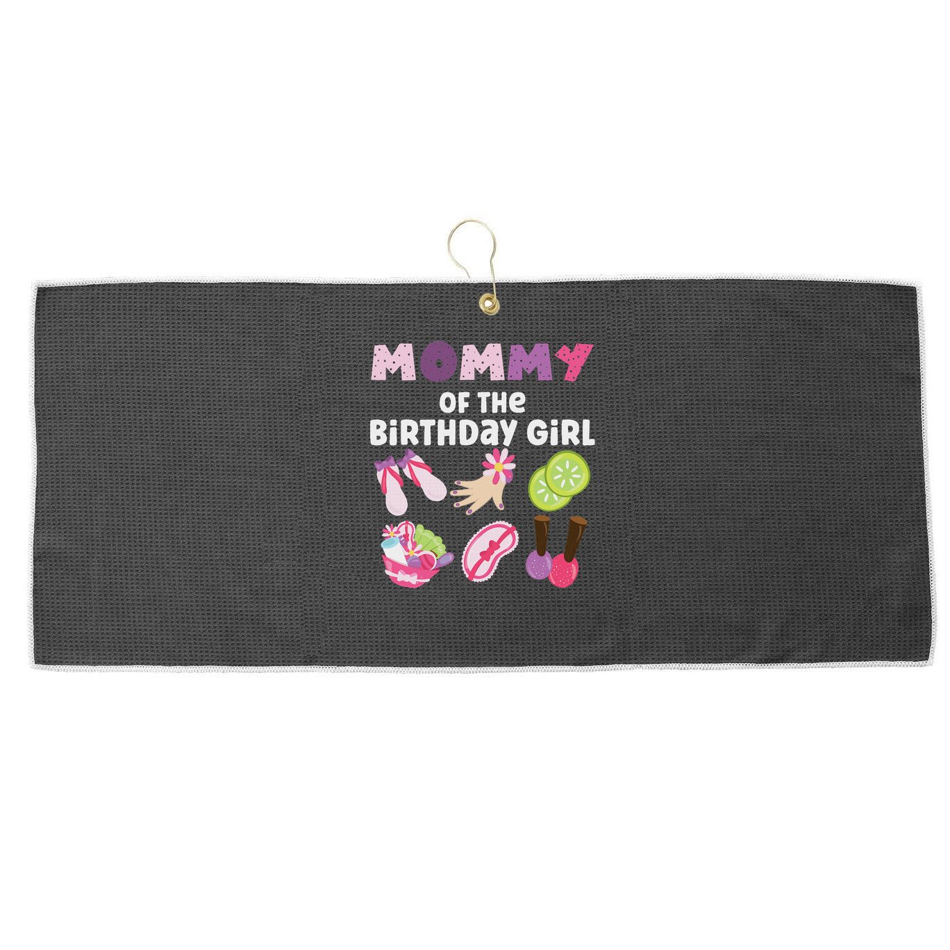 Mommy Of The Birthday Girl Spa Themed Party Matching Large Microfiber Waffle Golf Towel