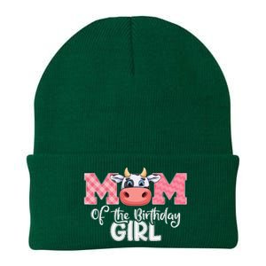 Mom of The Birthday Cow Family Cow Farm Matching Knit Cap Winter Beanie