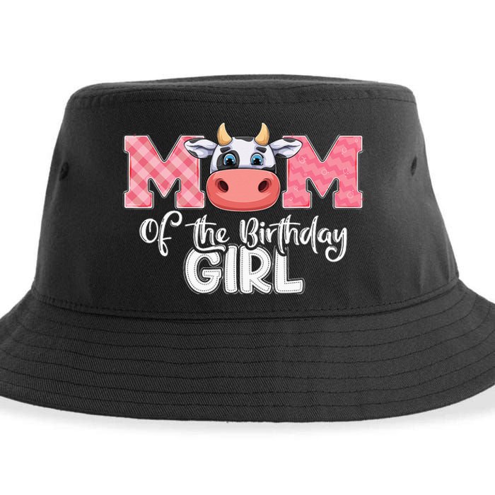 Mom of The Birthday Cow Family Cow Farm Matching Sustainable Bucket Hat