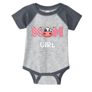 Mom of The Birthday Cow Family Cow Farm Matching Infant Baby Jersey Bodysuit