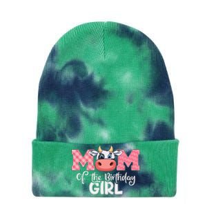 Mom of The Birthday Cow Family Cow Farm Matching Tie Dye 12in Knit Beanie