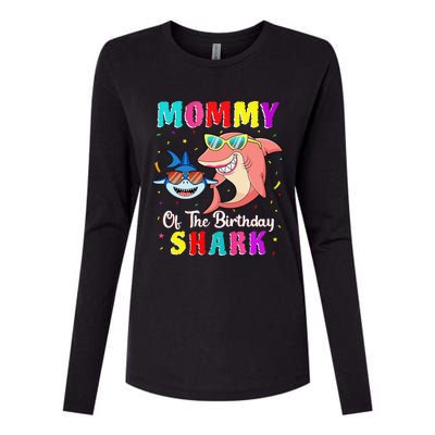 Mommy Of The Shark Birthday Family Matching Birthday Son Womens Cotton Relaxed Long Sleeve T-Shirt