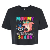 Mommy Of The Shark Birthday Family Matching Birthday Son Bella+Canvas Jersey Crop Tee