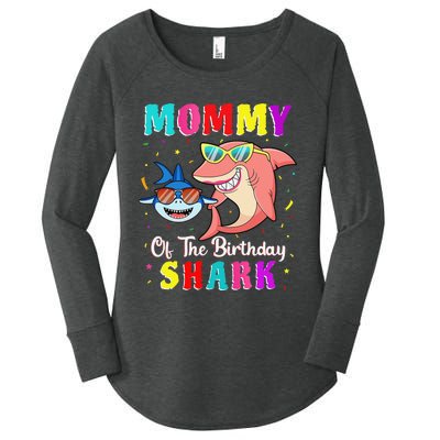 Mommy Of The Shark Birthday Family Matching Birthday Son Women's Perfect Tri Tunic Long Sleeve Shirt