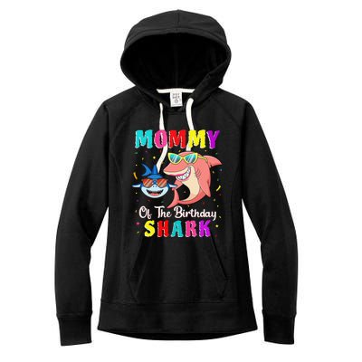 Mommy Of The Shark Birthday Family Matching Birthday Son Women's Fleece Hoodie