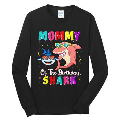 Mommy Of The Shark Birthday Family Matching Birthday Son Tall Long Sleeve T-Shirt