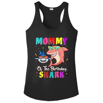 Mommy Of The Shark Birthday Family Matching Birthday Son Ladies PosiCharge Competitor Racerback Tank