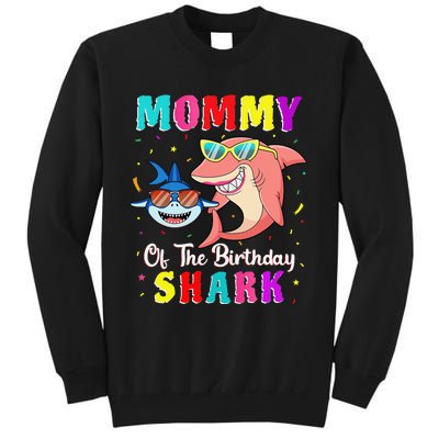 Mommy Of The Shark Birthday Family Matching Birthday Son Tall Sweatshirt