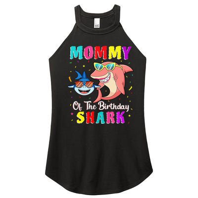 Mommy Of The Shark Birthday Family Matching Birthday Son Women's Perfect Tri Rocker Tank