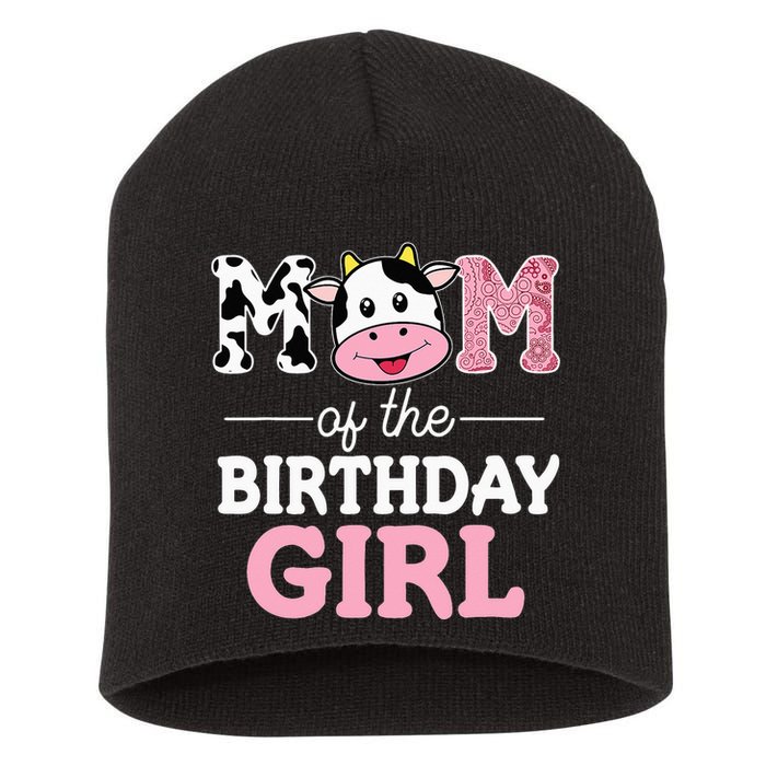 Mom of The Birthday Farm Cow Mommy Mama 1st Short Acrylic Beanie