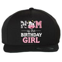 Mom of The Birthday Farm Cow Mommy Mama 1st Wool Snapback Cap