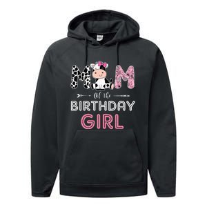 Mom of The Birthday Farm Cow Mommy Family Matching Performance Fleece Hoodie