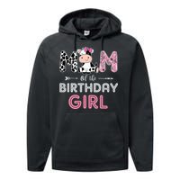 Mom of The Birthday Farm Cow Mommy Family Matching Performance Fleece Hoodie