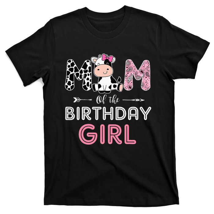 Mom of The Birthday Farm Cow Mommy Family Matching T-Shirt