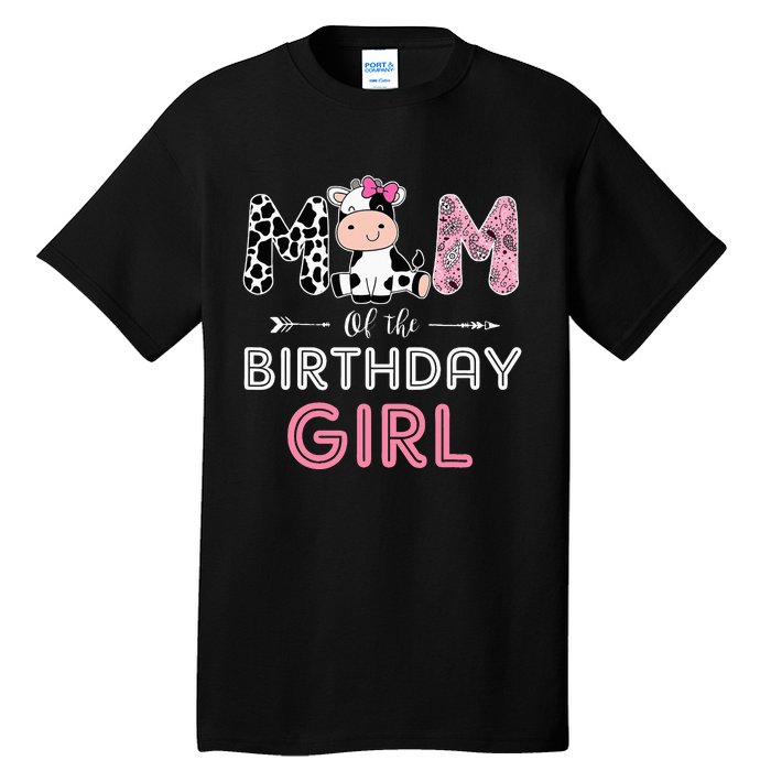 Mom of The Birthday Farm Cow Mommy Family Matching Tall T-Shirt