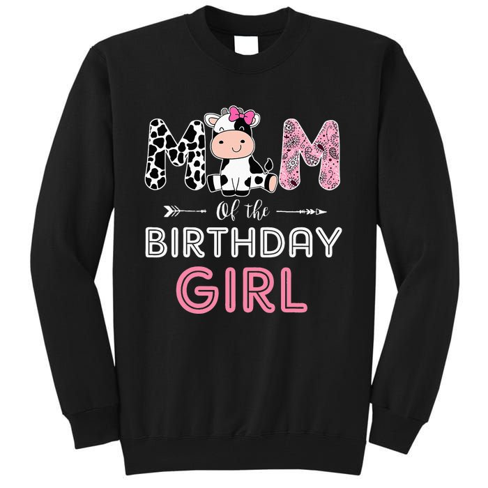 Mom of The Birthday Farm Cow Mommy Family Matching Tall Sweatshirt