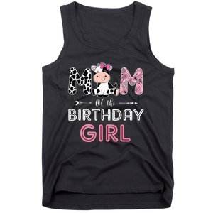 Mom of The Birthday Farm Cow Mommy Family Matching Tank Top