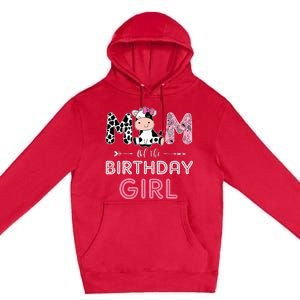 Mom of The Birthday Farm Cow Mommy Family Matching Premium Pullover Hoodie