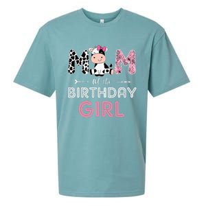 Mom of The Birthday Farm Cow Mommy Family Matching Sueded Cloud Jersey T-Shirt