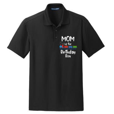 Mom Of The Birthday Train Toys Theme Dry Zone Grid Polo