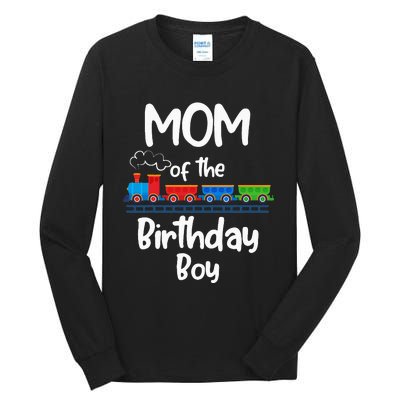 Mom Of The Birthday Train Toys Theme Tall Long Sleeve T-Shirt