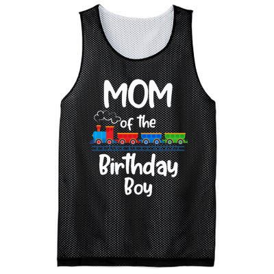 Mom Of The Birthday Train Toys Theme Mesh Reversible Basketball Jersey Tank