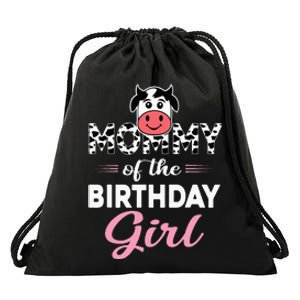 Mommy of The Bday Farm Cow Mom Birthday Party Drawstring Bag