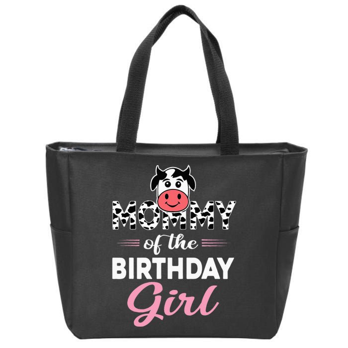 Mommy of The Bday Farm Cow Mom Birthday Party Zip Tote Bag