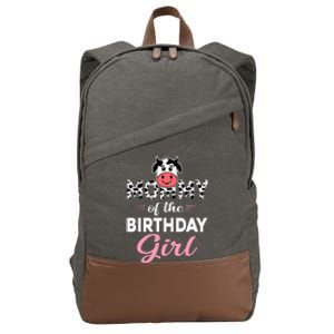 Mommy of The Bday Farm Cow Mom Birthday Party Cotton Canvas Backpack