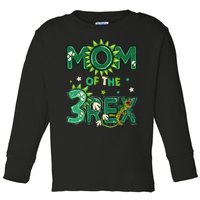 Mom Of The Three Rex Birthday Dinosaur Family Matching Toddler Long Sleeve Shirt